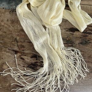 90s Style Skinny Scarf‎ Long Fringe Scarf